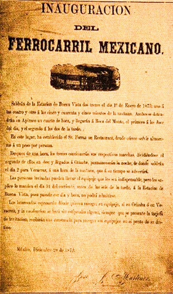Invitación para acudir a la inauguración del Ferrocarril Mexicano. 1872.5